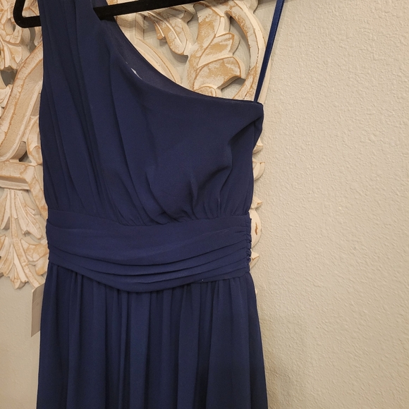 NWT Lulus Navy Blue One-Shoulder Maxi Dress XS *Prom* - Picture 9 of 11